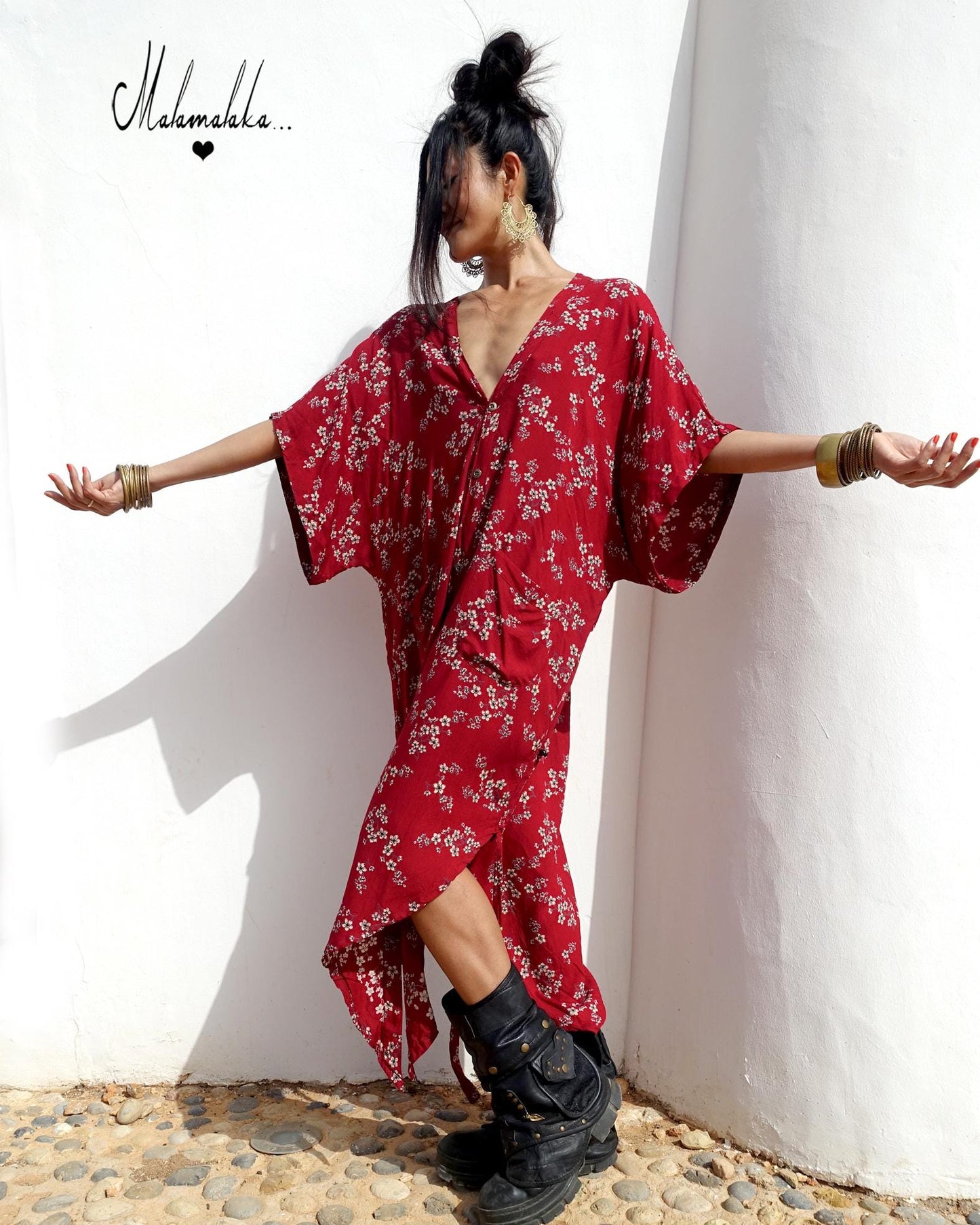 Boho Kimono Jacket | Detachable Hood · Tribal Festival Dress Kimono · Bohemian Style