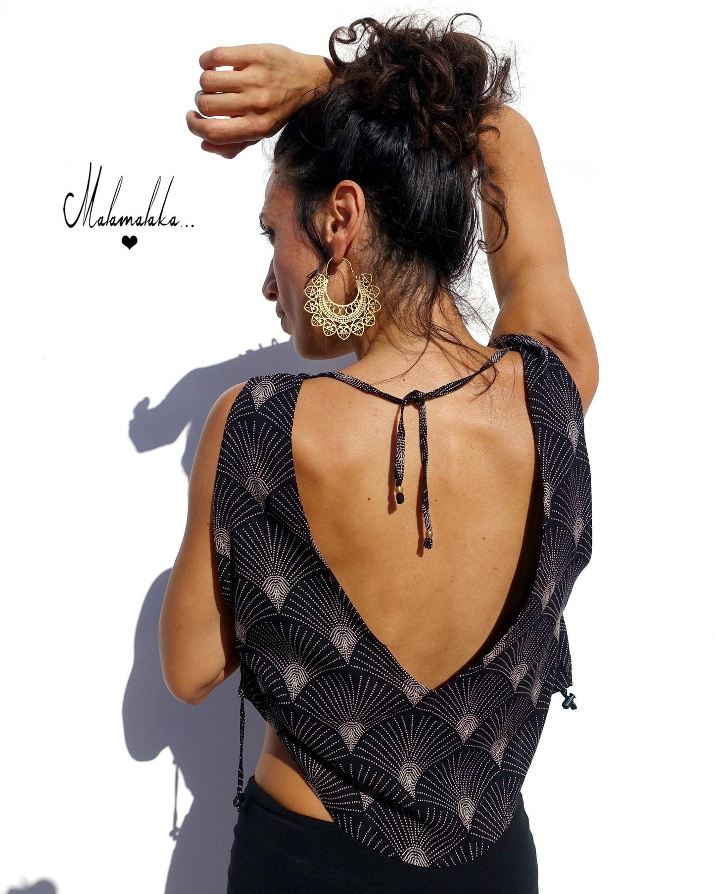 Open Back Rayon Blouse | Women's Boho Summer Top · Elegant Ibiza Style