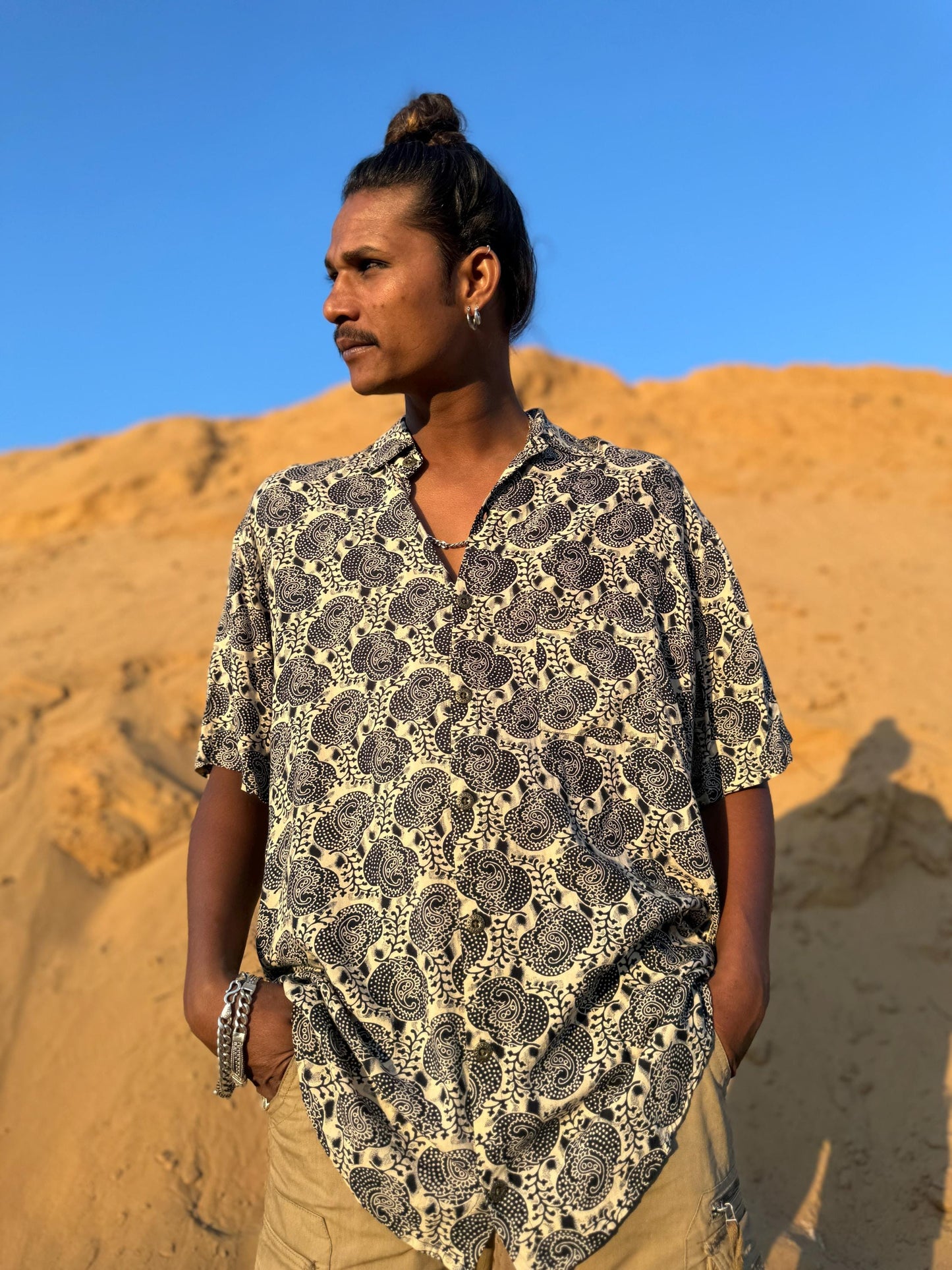 Men's Bohemian Button-Up Shirt | Elegant Dress Shirt · Hawaiian Style