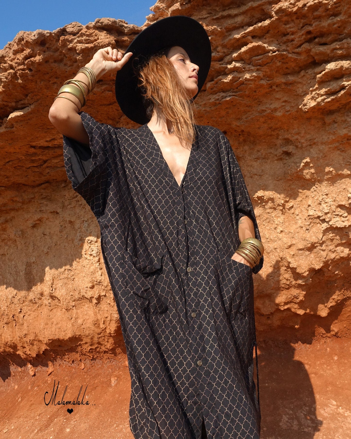 Boho Kimono Jacket | Detachable Hood · Tribal Festival Dress Kimono · Bohemian Style