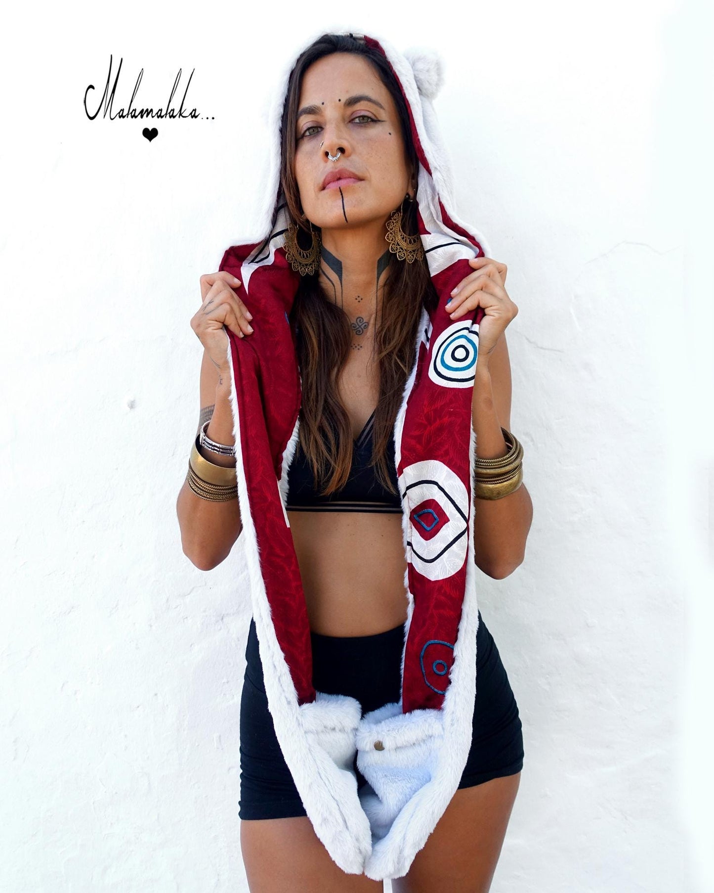 Animalakas Reversible Plush Hood | Unisex Festival Streetwear — One of a Kind