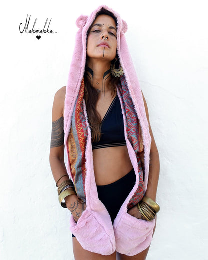 Capucha peluche reversible