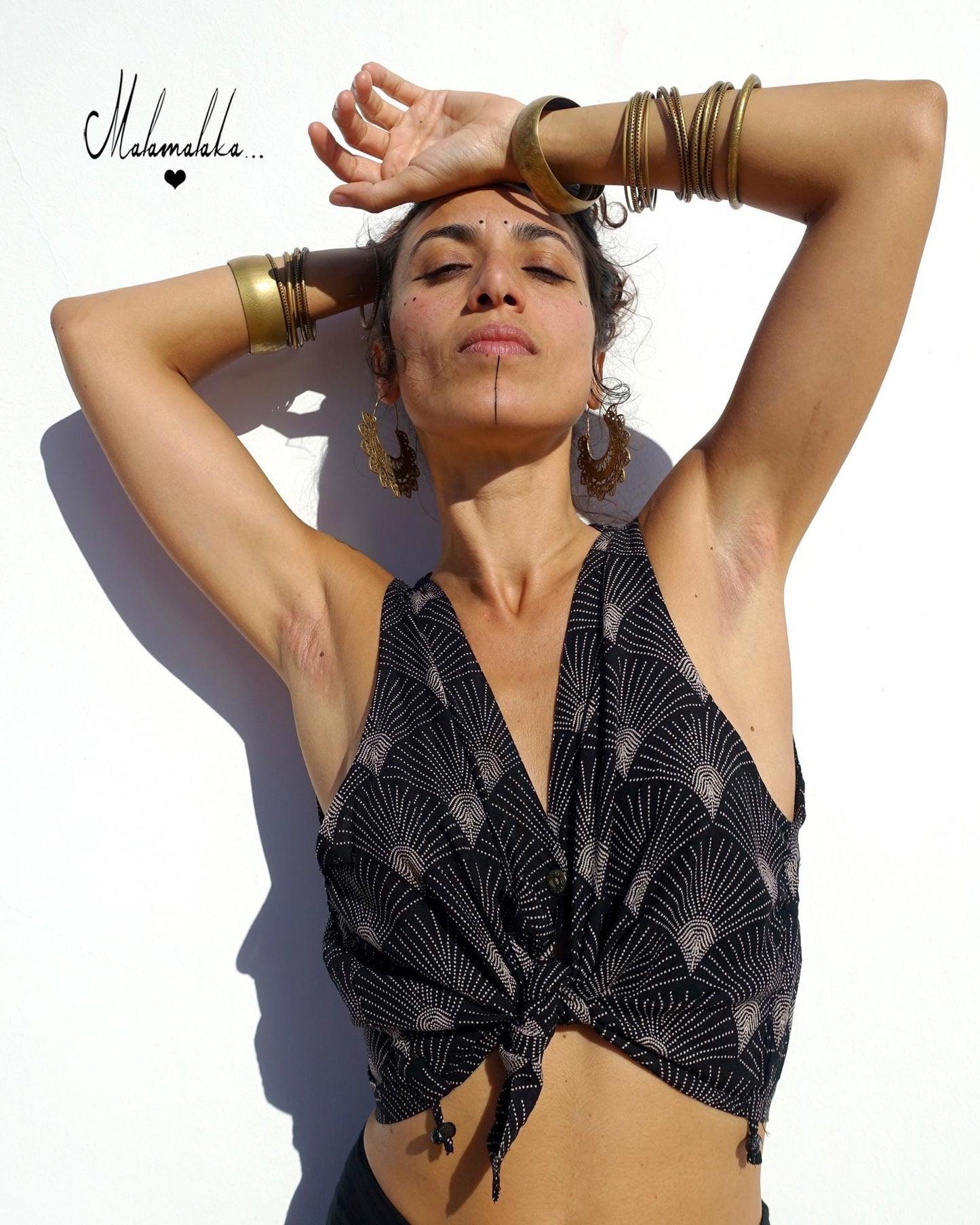 Open Back Rayon Blouse | Women's Boho Summer Top · Elegant Ibiza Style