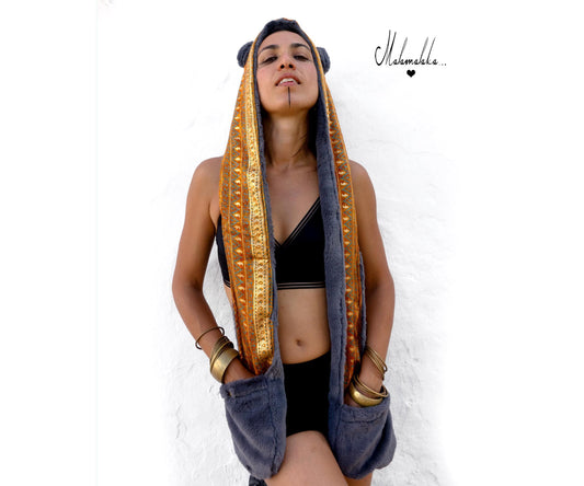 Animalakas Reversible Plush Hood | One-of-a-Kind Unisex Festival Streetwear