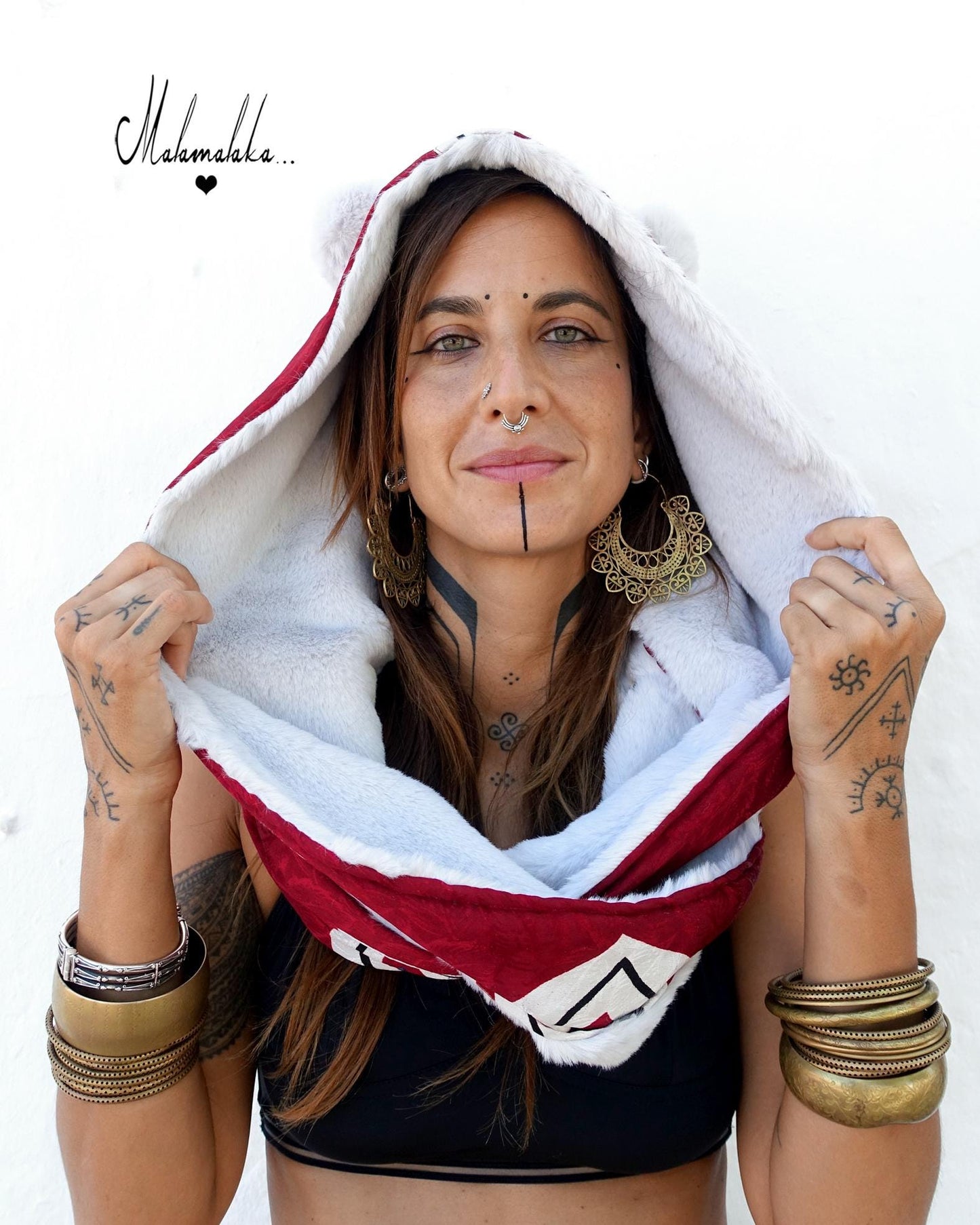 Animalakas Reversible Plush Hood | Unisex Festival Streetwear — One of a Kind