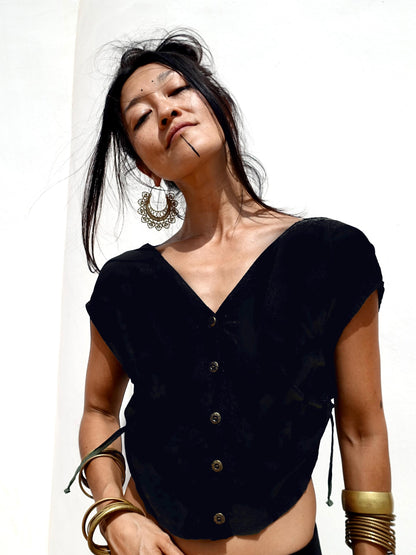 Open back shirt