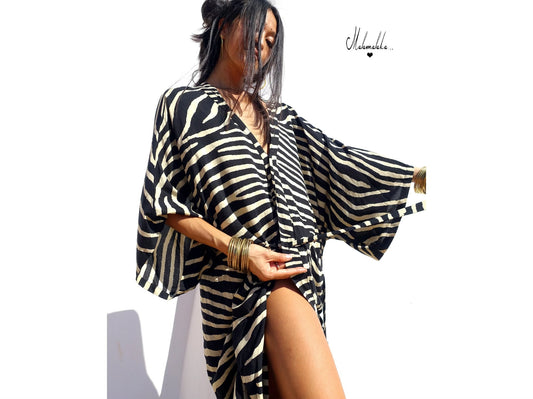Geisha Kimono Jacket | Detachable Hood · Boho Tribal Festival Dress Kimono · Bohemian Style