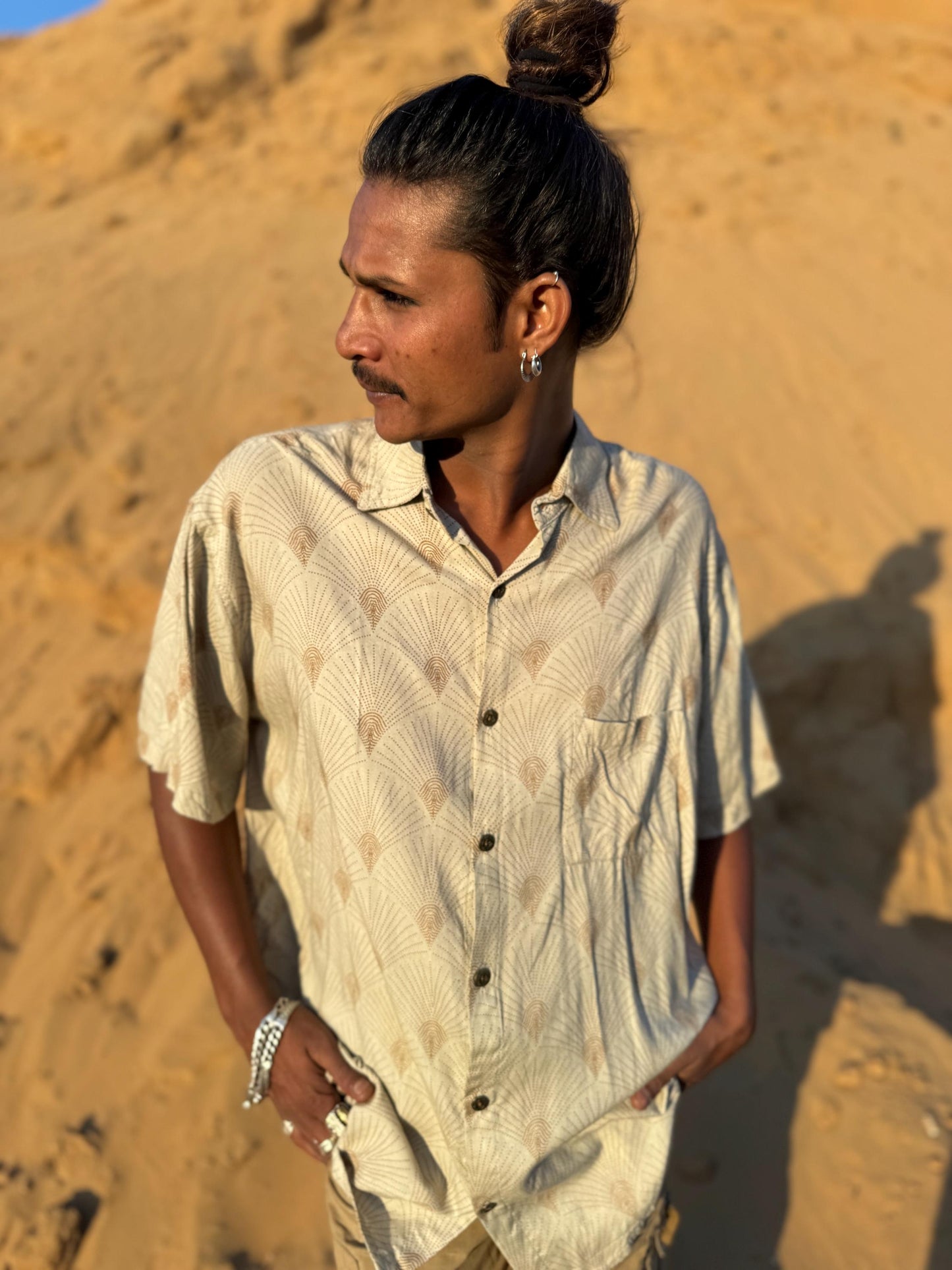 Men's Bohemian Button-Up Shirt | Elegant Dress Shirt · Hawaiian Style