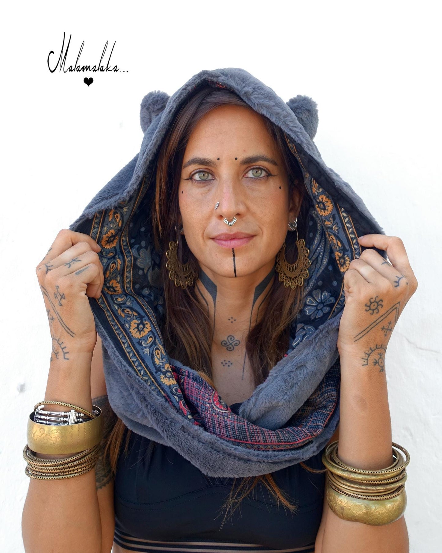 Animalakas Reversible Plush Hood | Unisex Festival Streetwear — One of a Kind
