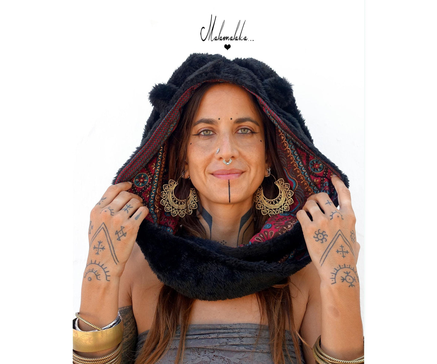 Animalakas Reversible Plush Hood | Unisex Festival Streetwear — One of a Kind