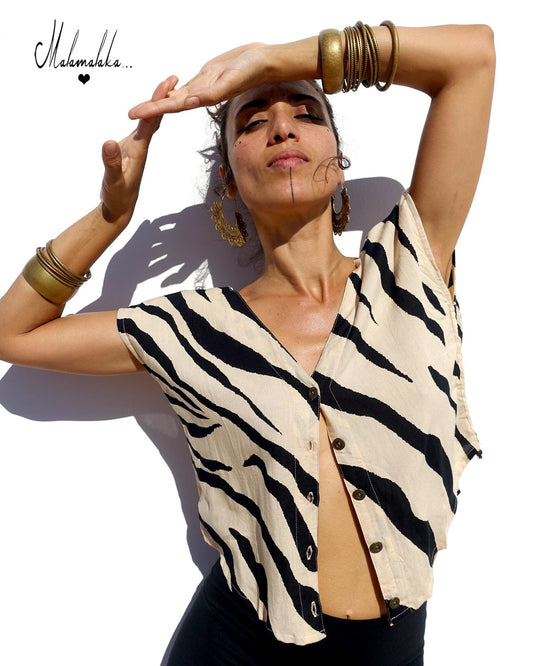 Open Back Rayon Blouse | Women's Boho Summer Top · Elegant Ibiza Style