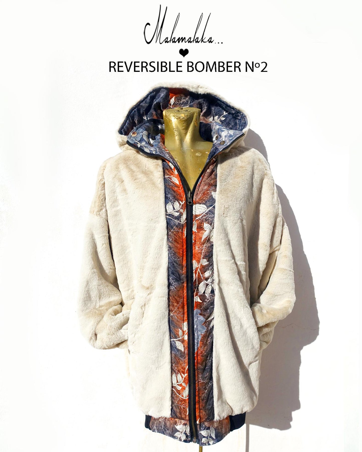 Reversible Plush Bomber Jacket | Detachable Hood · Size L · Unisex Festival Trap Streetwear