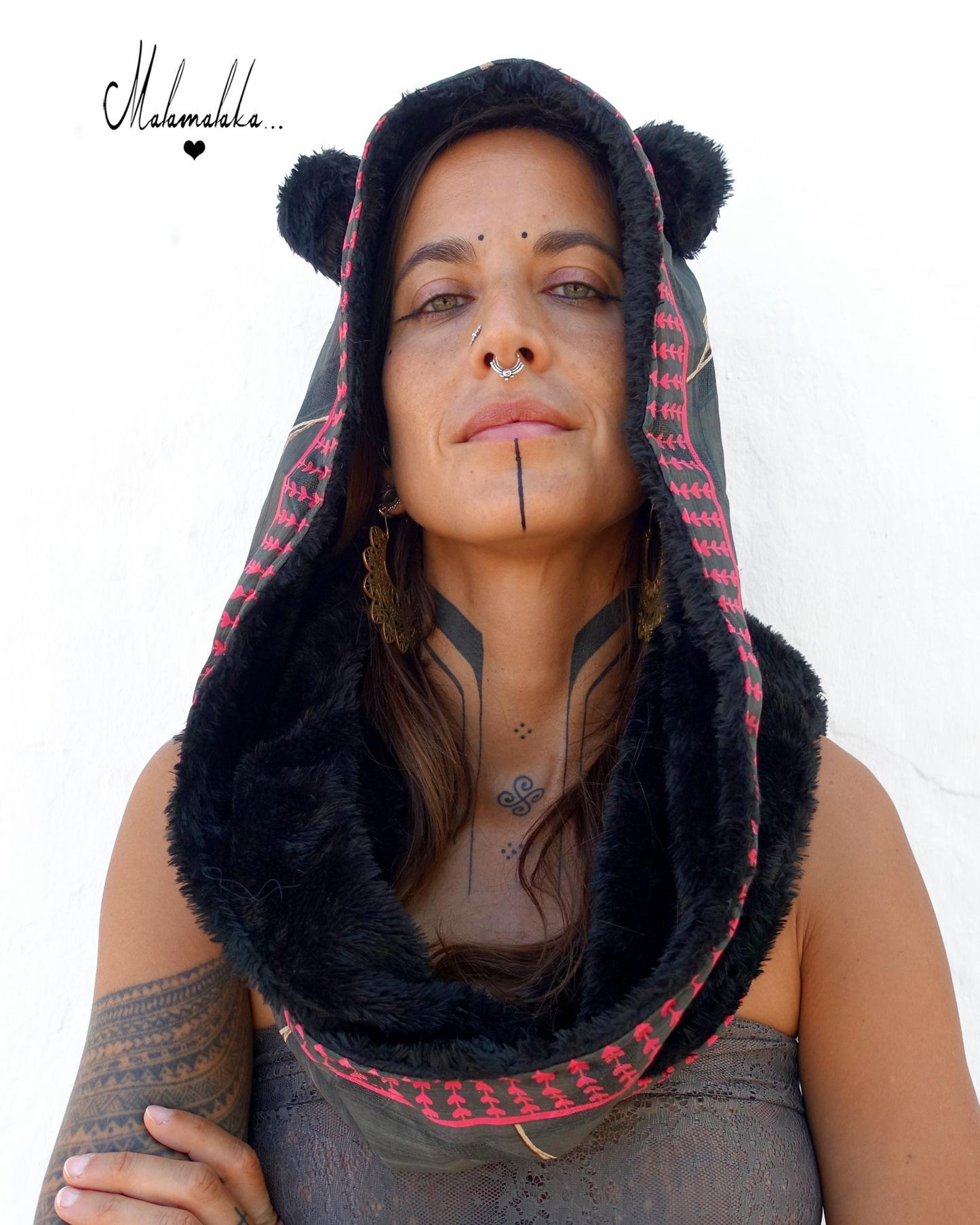 Animalakas Reversible Plush Hood | Unisex Festival Streetwear — One of a Kind