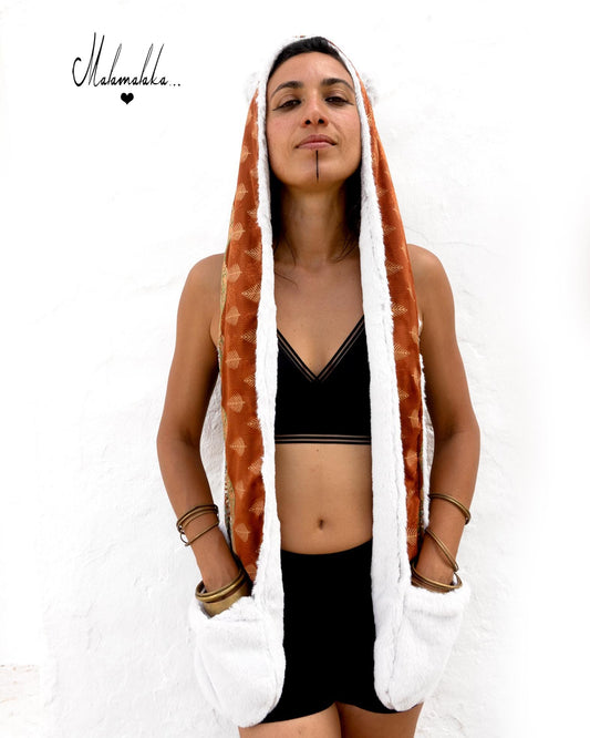 Animalakas Reversible Plush Hood | Unisex Festival Streetwear — One of a Kind