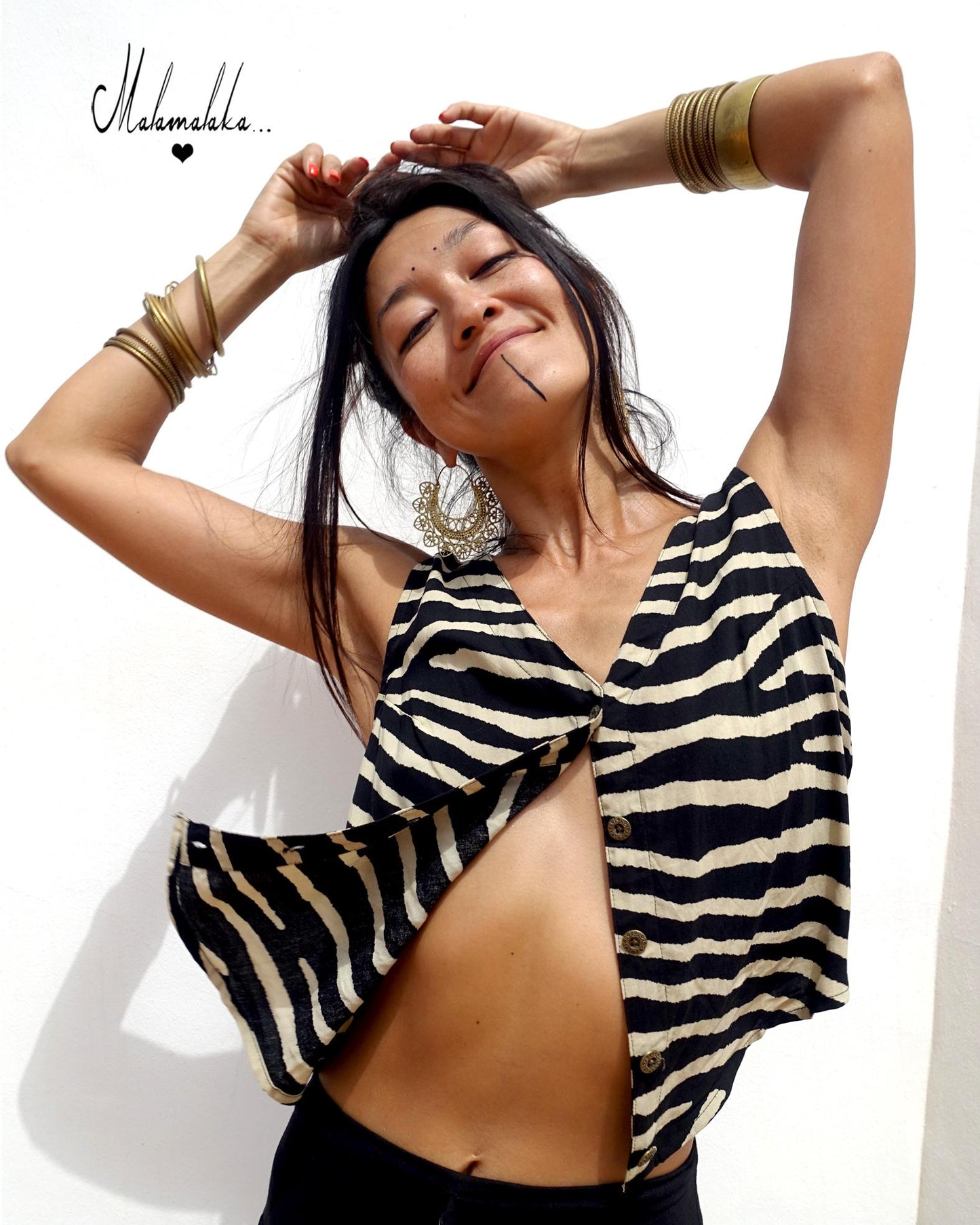 Open Back Rayon Blouse | Women's Boho Summer Top · Elegant Ibiza Style
