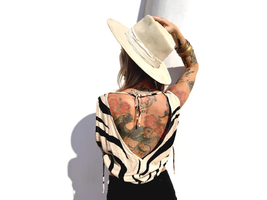 Open Back Rayon Blouse | Women's Boho Summer Top · Elegant Ibiza Style