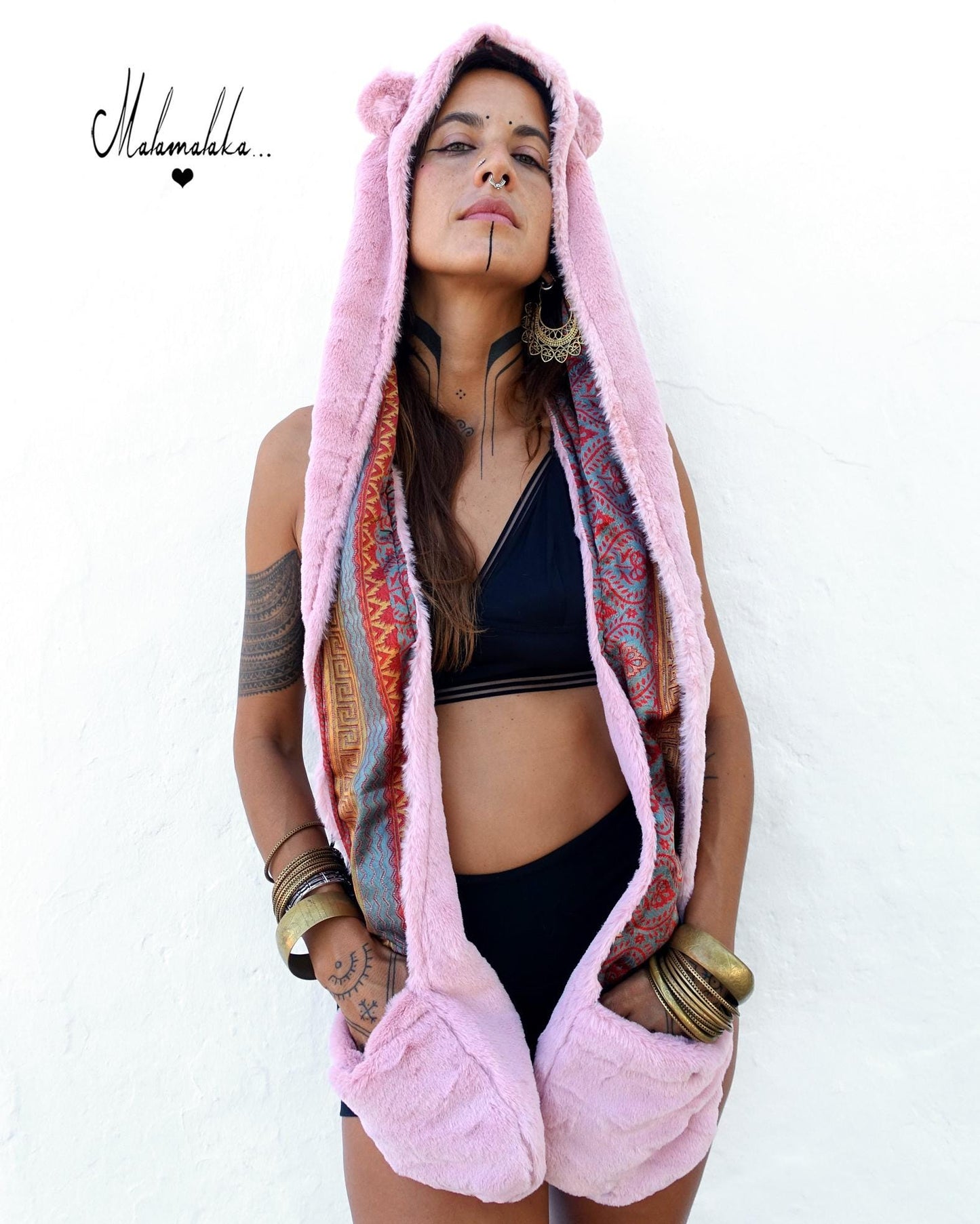 Animalakas Reversible Plush Hood | Unisex Festival Streetwear — One of a Kind