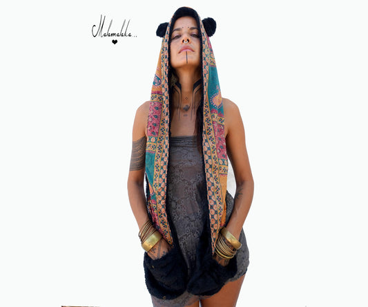 Animalakas Reversible Plush Hood | Unisex Festival Streetwear — One of a Kind