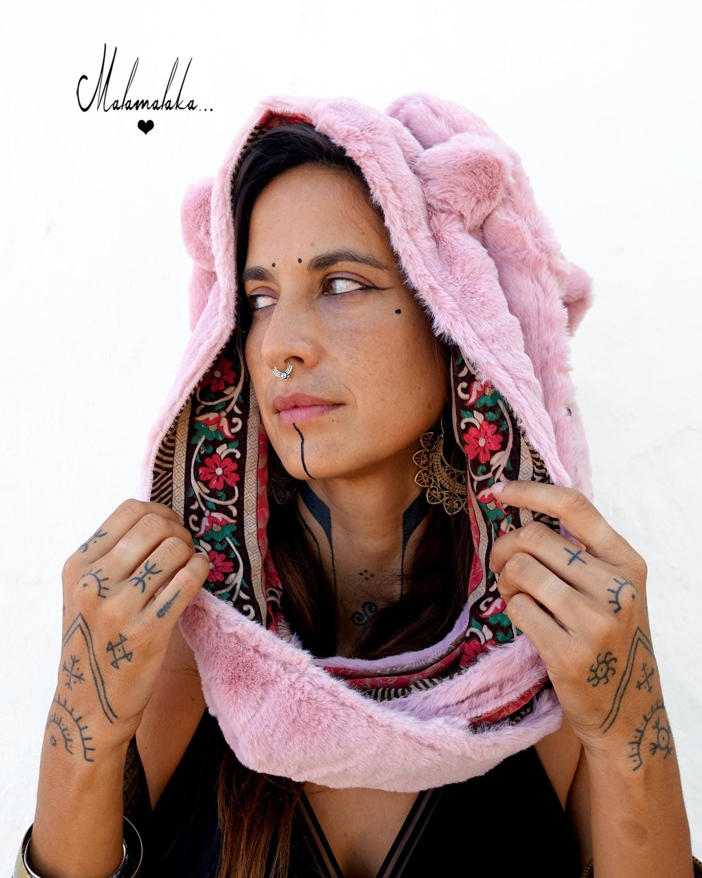Animalakas Reversible Plush Hood | Unisex Festival Streetwear — One of a Kind