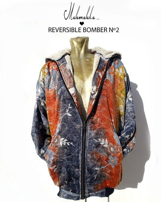 Reversible Plush Bomber Jacket | Detachable Hood · Size L · Unisex Festival Trap Streetwear