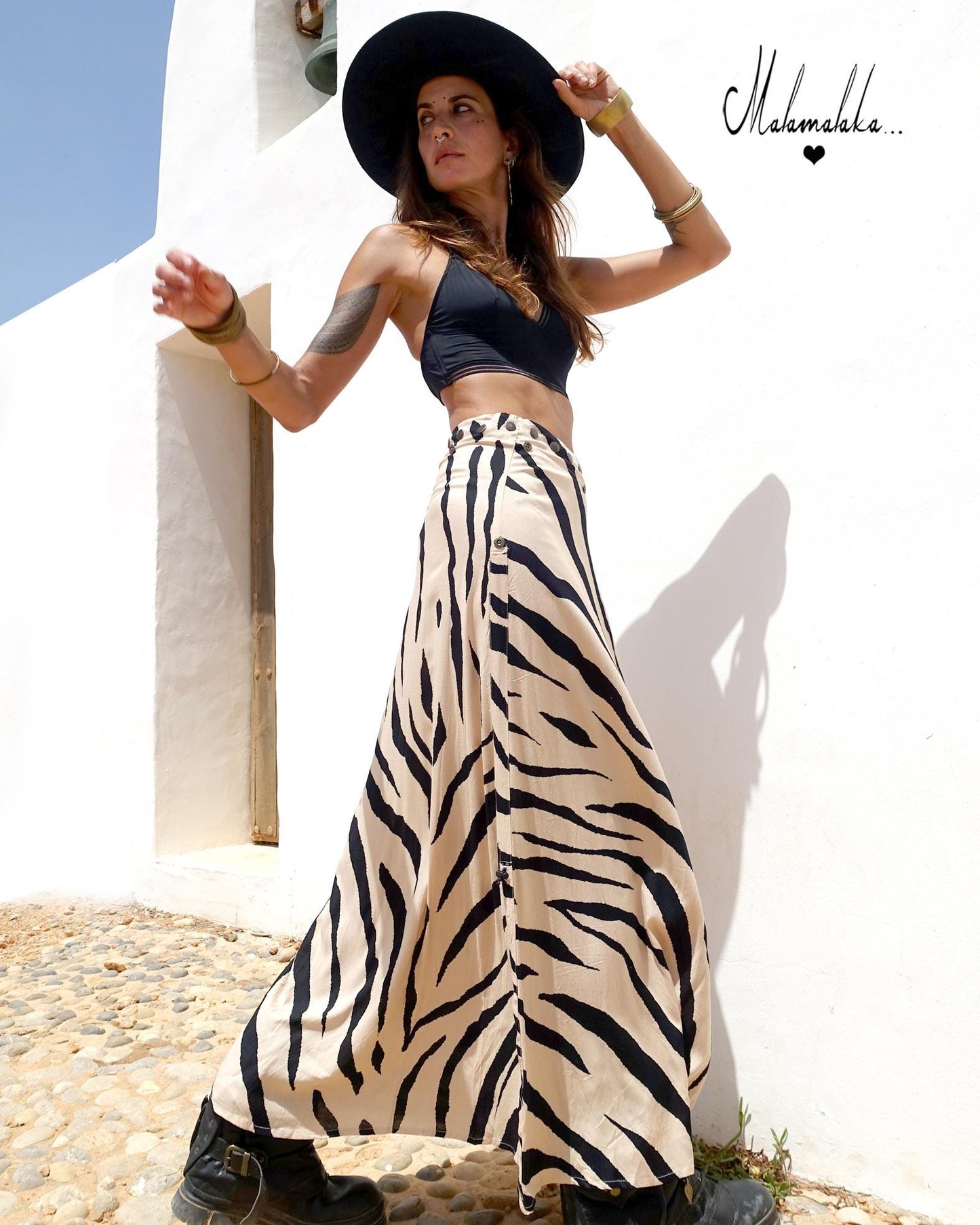 Transformable Rayon Maxi Skirt | Open Asymmetric Boho Gypsy Tribal · Steampunk Style