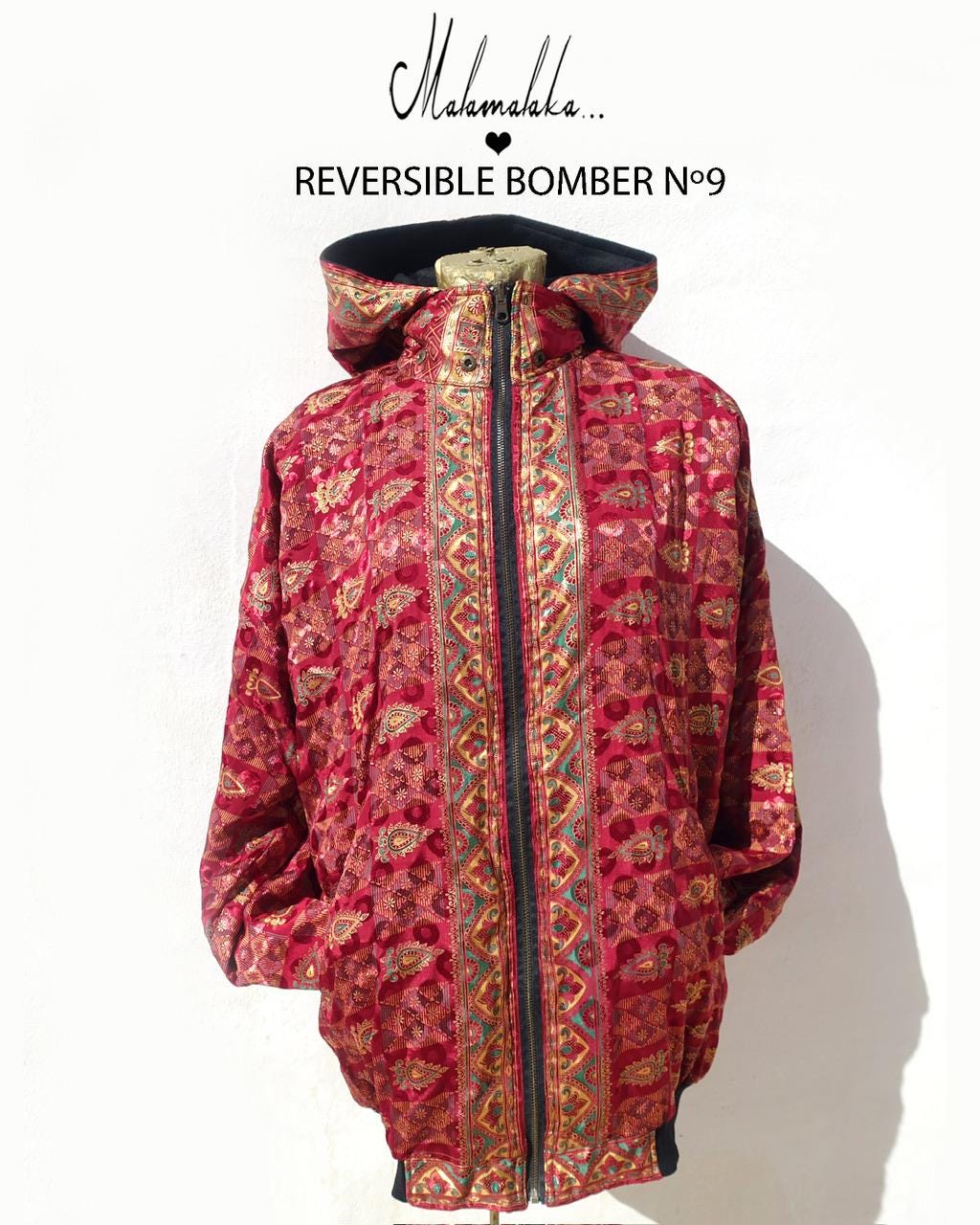 Reversible Plush Bomber Jacket | Detachable Hood · Size L · Unisex Festival Trap Streetwear