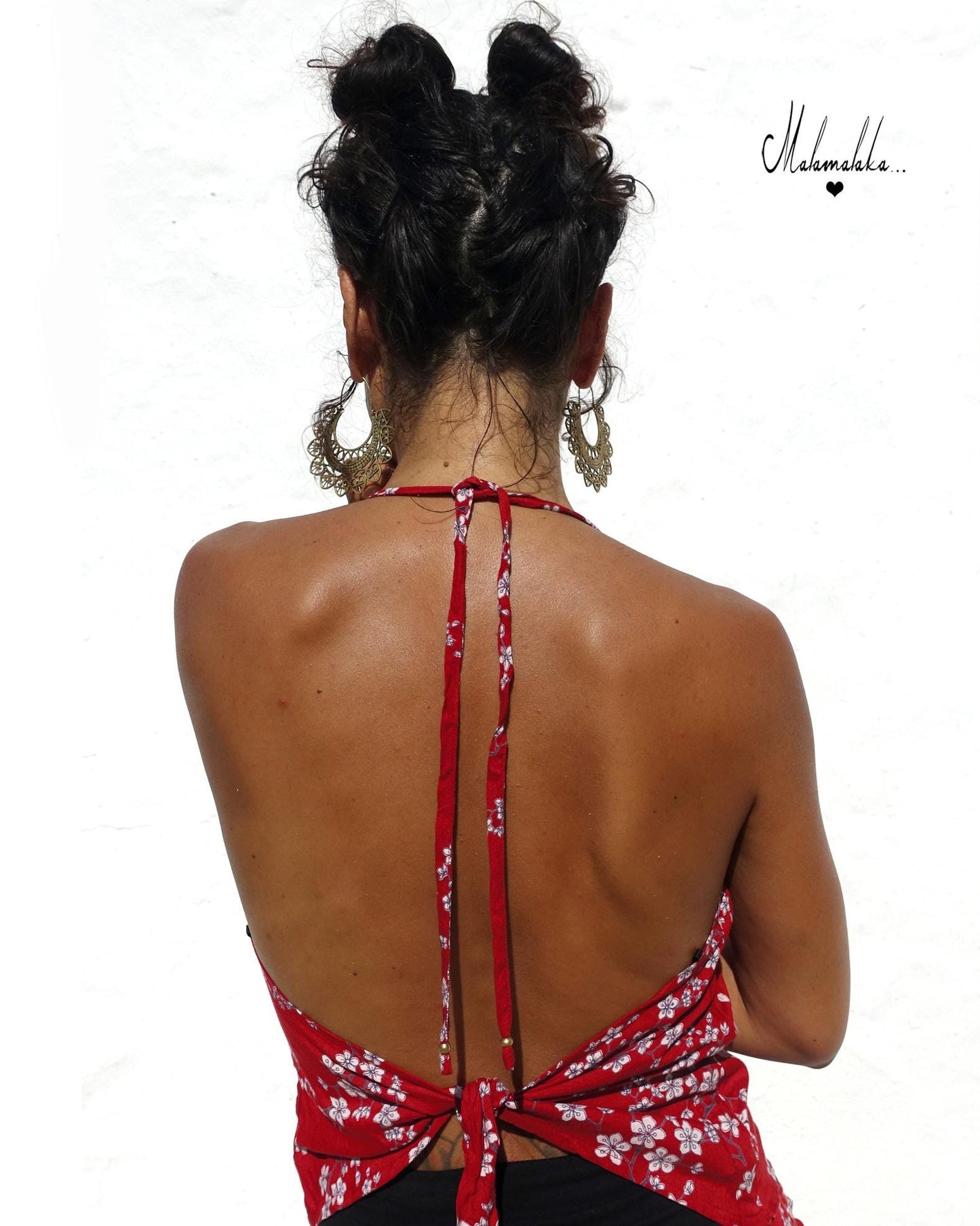 Women's Adjustable Open Back Top | Boho Summer Shirt · Ibiza Style