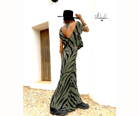 Women's Maxi Skirt & Shirt Co-ord Set | Boho Long Skirt Summer Outfit