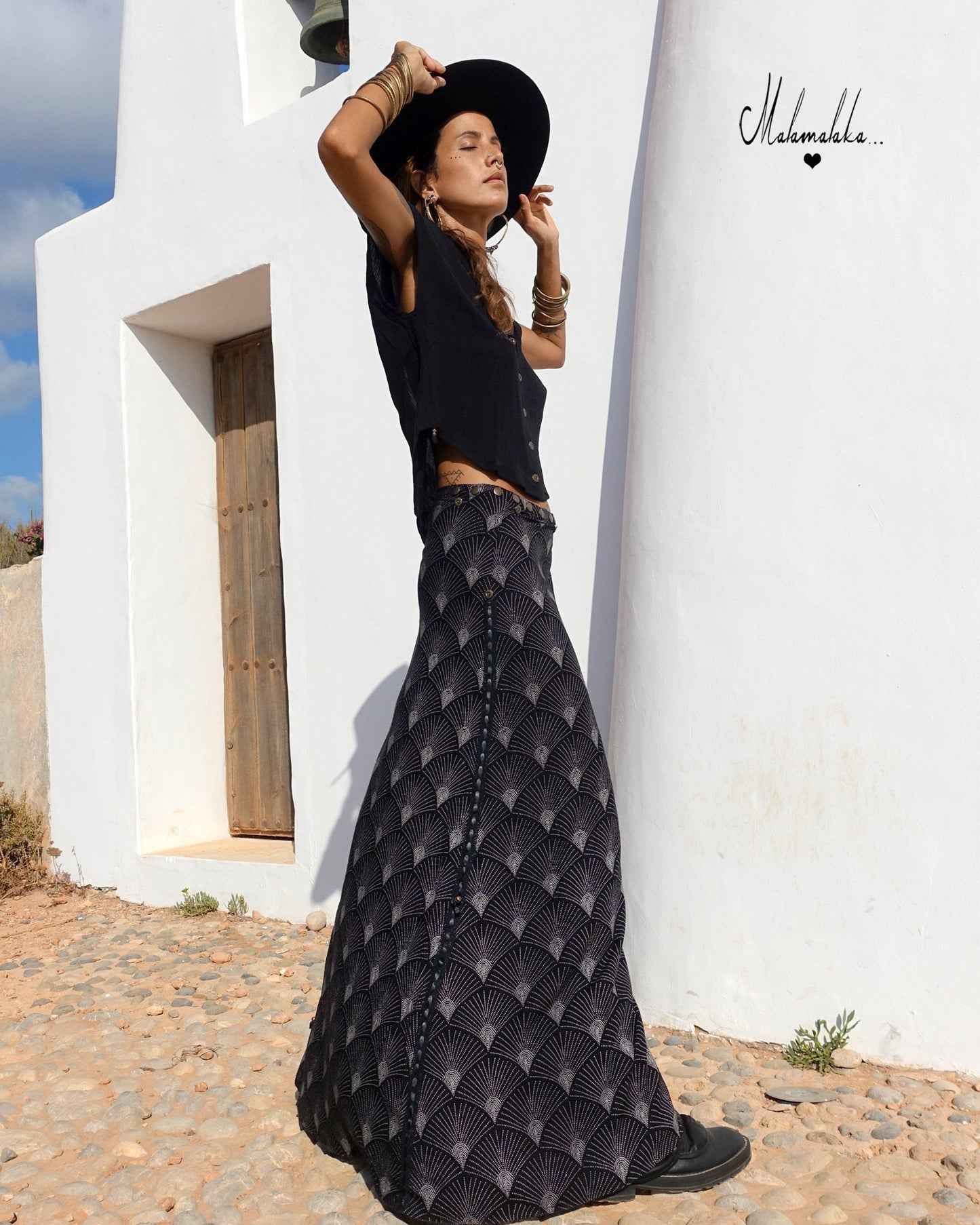 Women's Maxi Skirt & Shirt Co-ord Set | Boho Long Skirt Summer Outfit