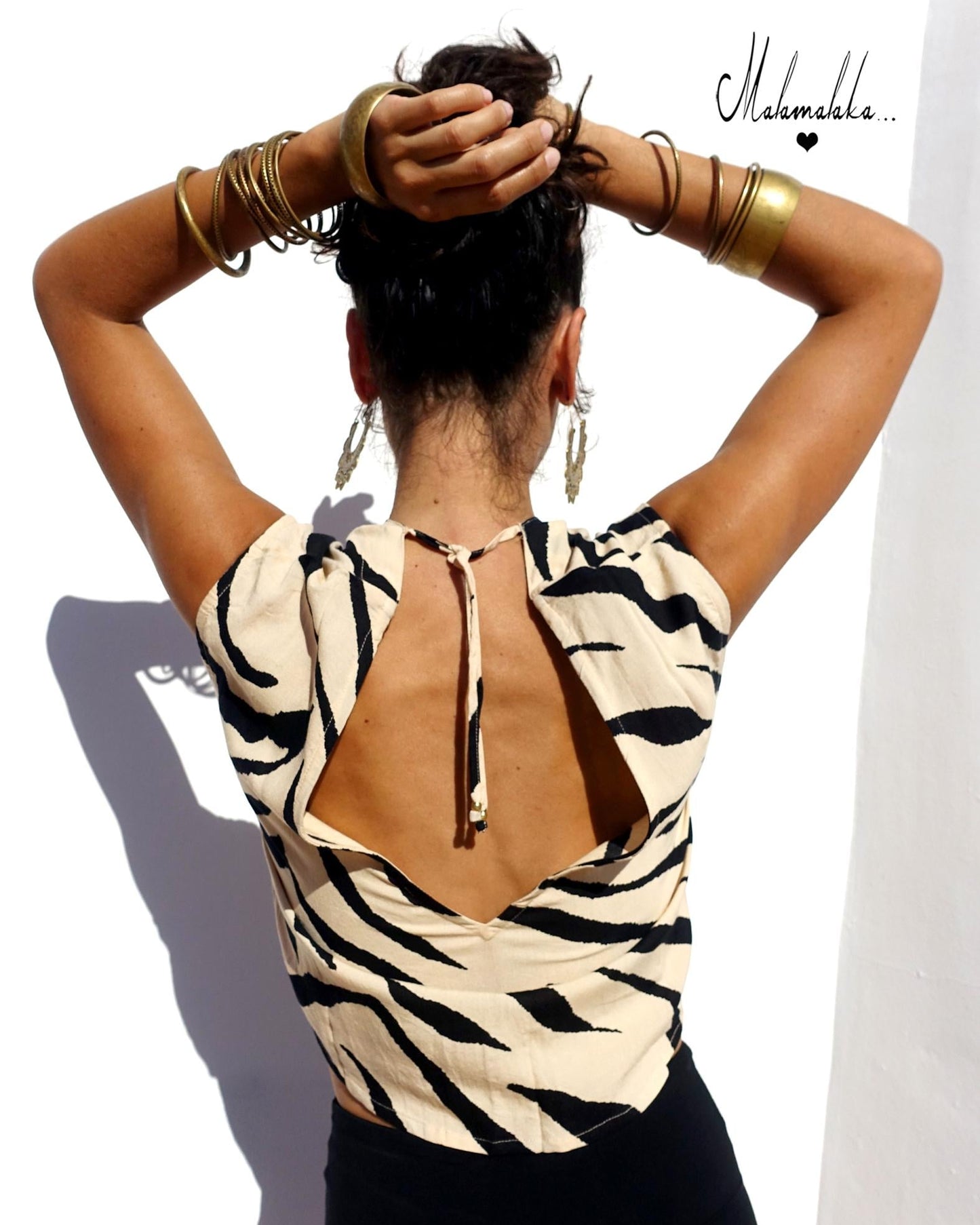 Open Back Rayon Blouse | Women's Boho Summer Top · Elegant Ibiza Style