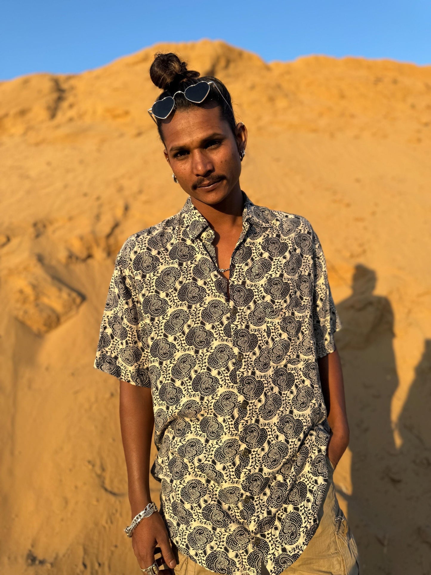 Men's Bohemian Button-Up Shirt | Elegant Dress Shirt · Hawaiian Style
