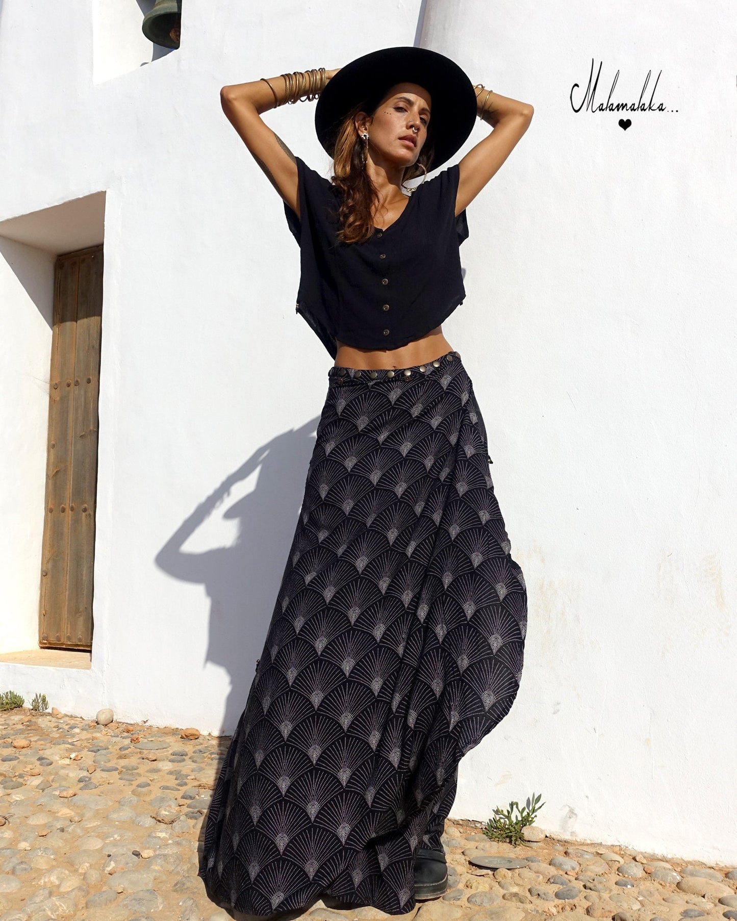 Women's Maxi Skirt & Shirt Co-ord Set | Boho Long Skirt Summer Outfit