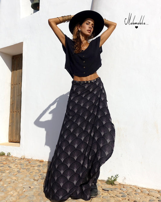 Women's Maxi Skirt & Shirt Co-ord Set | Boho Long Skirt Summer Outfit