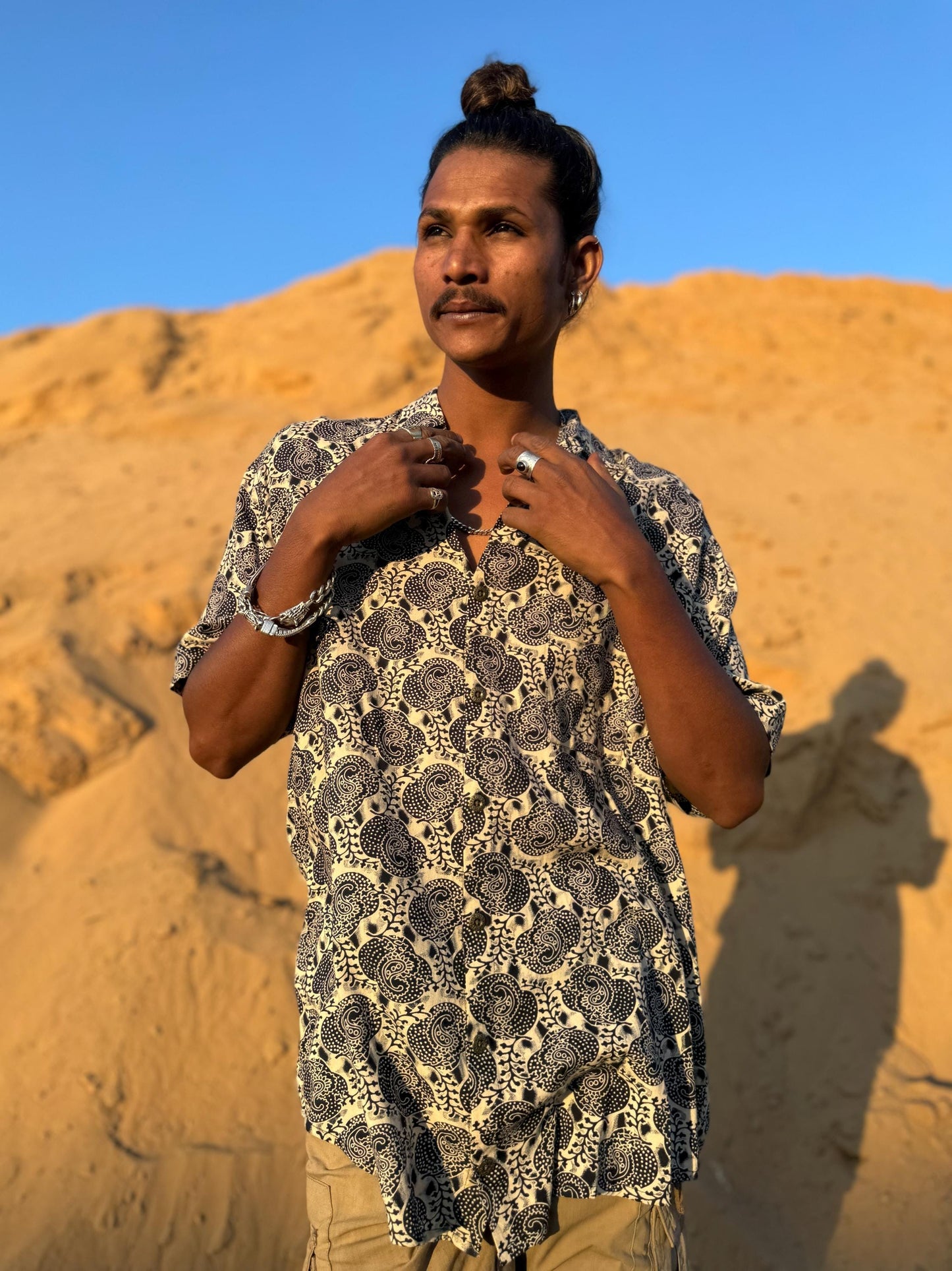 Men's Bohemian Button-Up Shirt | Elegant Dress Shirt · Hawaiian Style