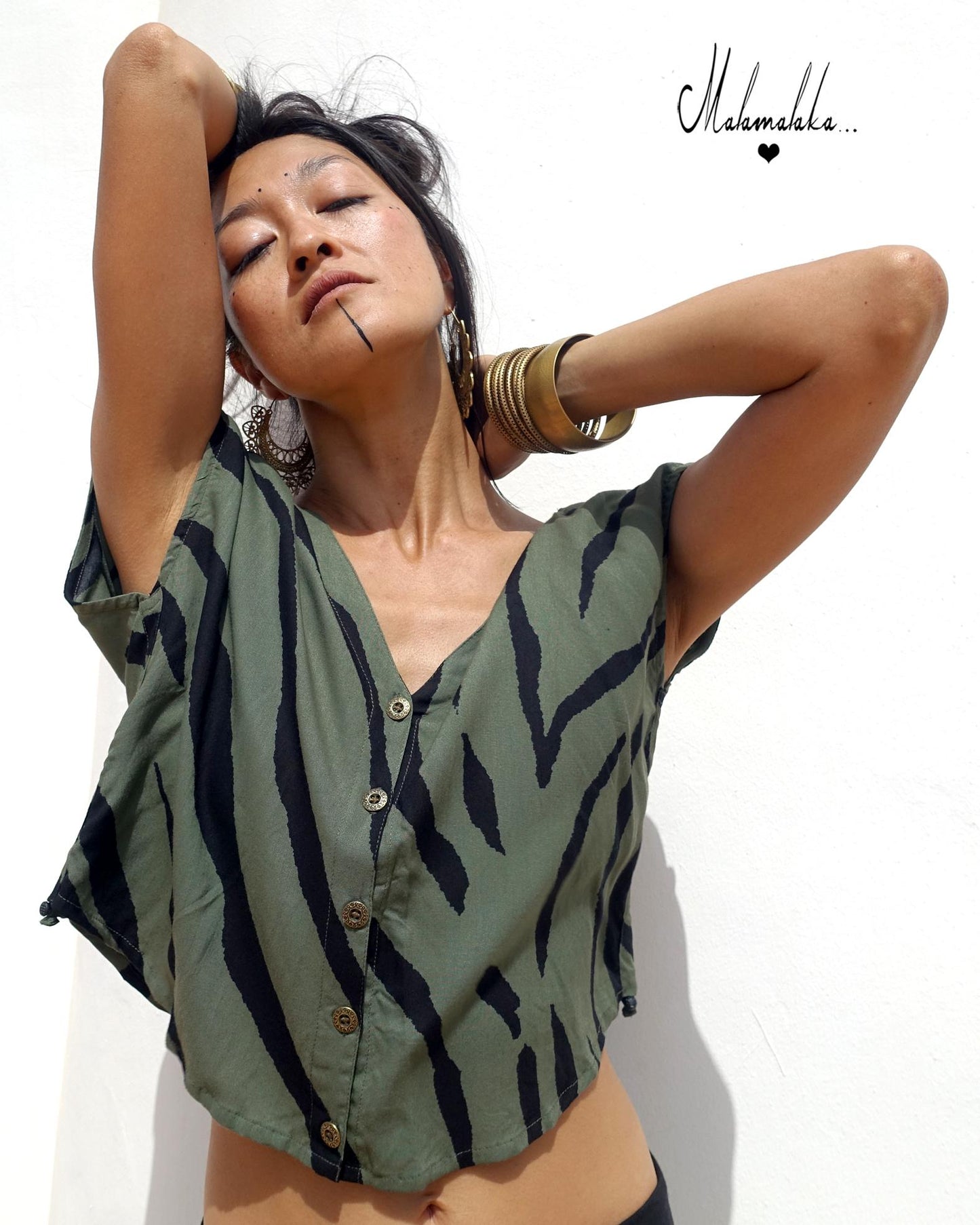 Open Back Rayon Blouse | Women's Boho Summer Top · Elegant Ibiza Style