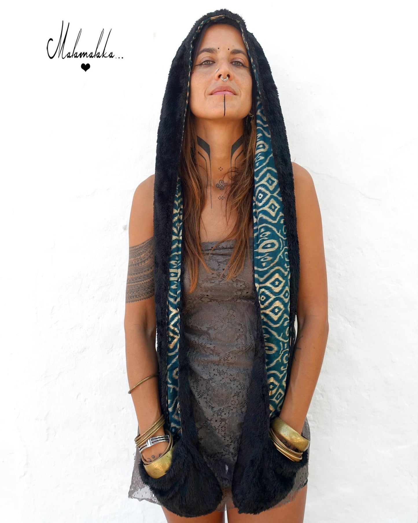 Animalakas Reversible Plush Hood | Unisex Festival Streetwear — One of a Kind