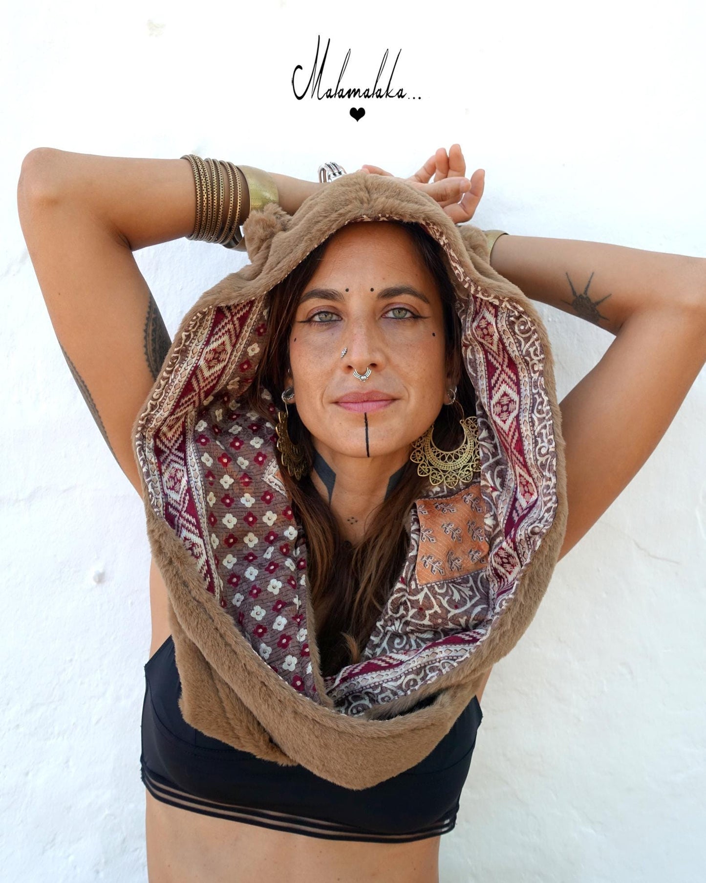 Animalakas Reversible Plush Hood | Unisex Festival Streetwear — One of a Kind