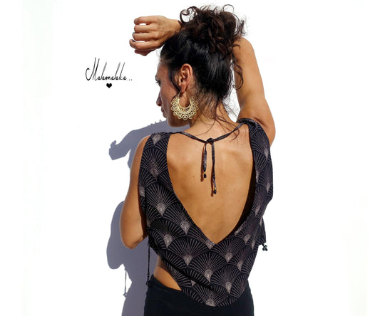Open Back Rayon Blouse | Women's Boho Summer Top · Elegant Ibiza Style