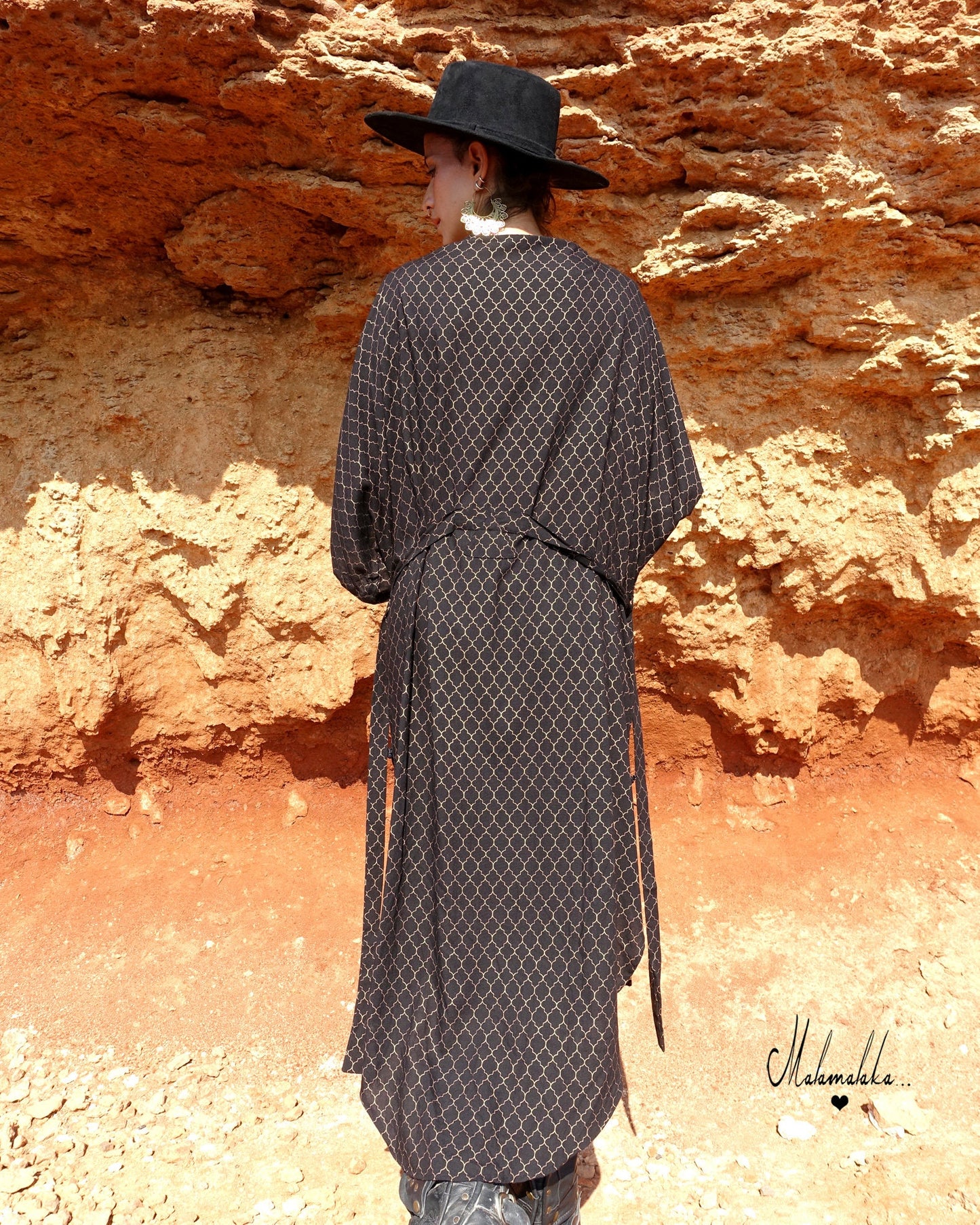 Boho Kimono Jacket | Detachable Hood · Tribal Festival Dress Kimono · Bohemian Style