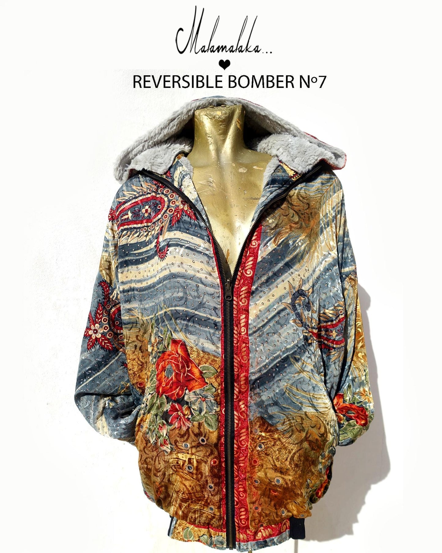 Reversible Plush Bomber Jacket | Detachable Hood · Size L · Unisex Festival Trap Streetwear