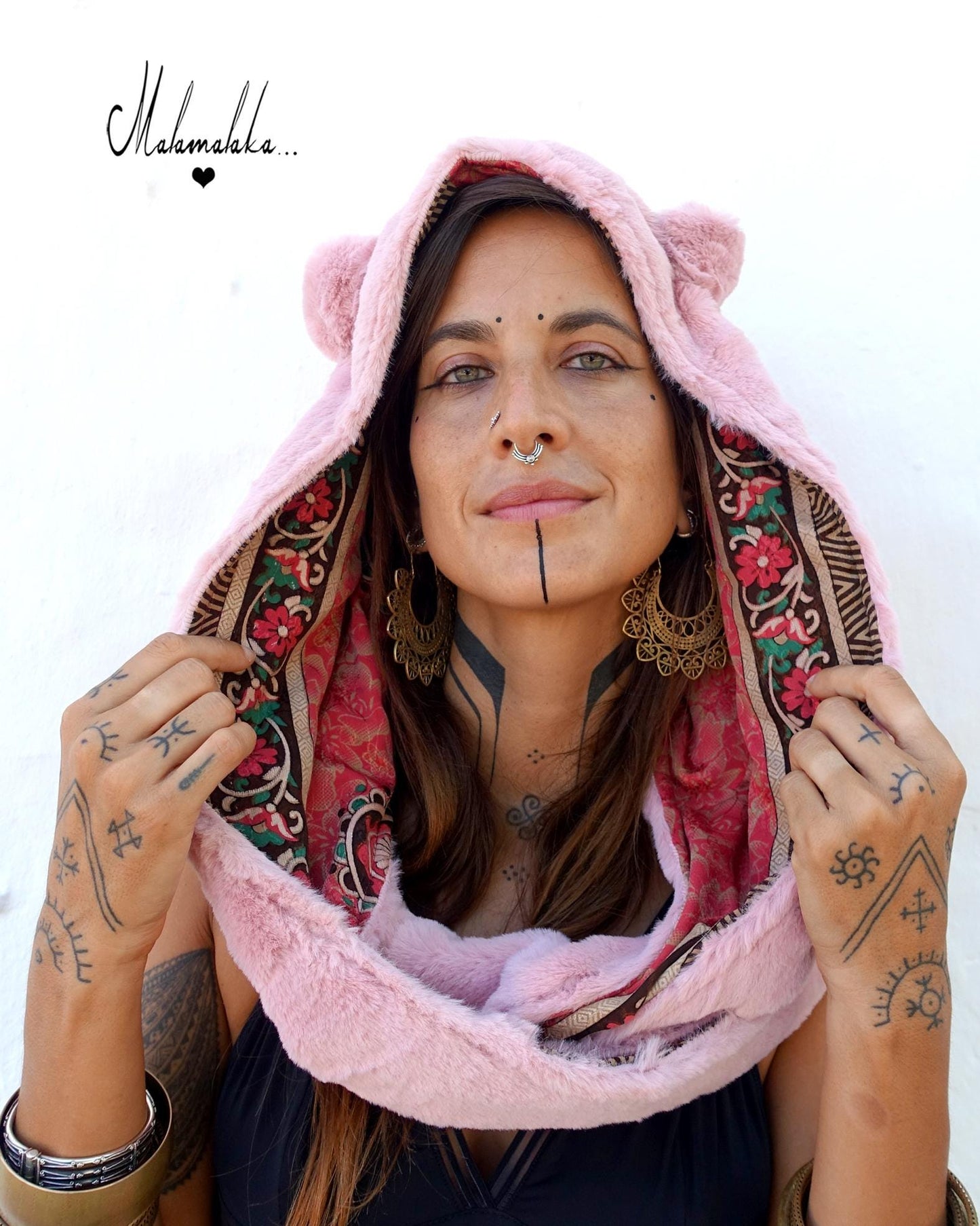 Animalakas Reversible Plush Hood | Unisex Festival Streetwear — One of a Kind