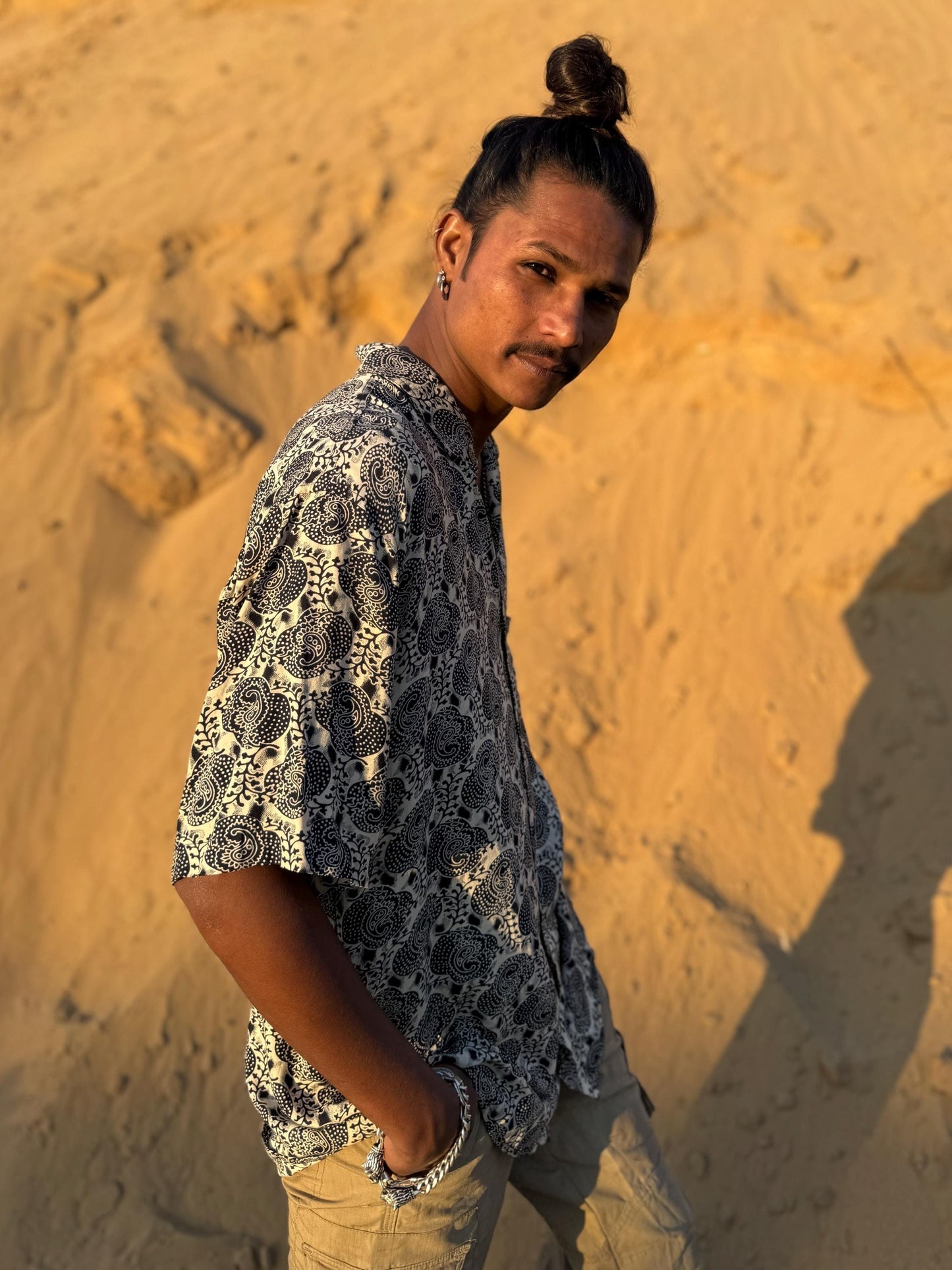 Men's Bohemian Button-Up Shirt | Elegant Dress Shirt · Hawaiian Style