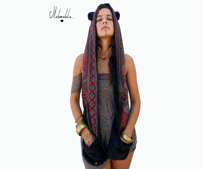 Capucha peluche reversible