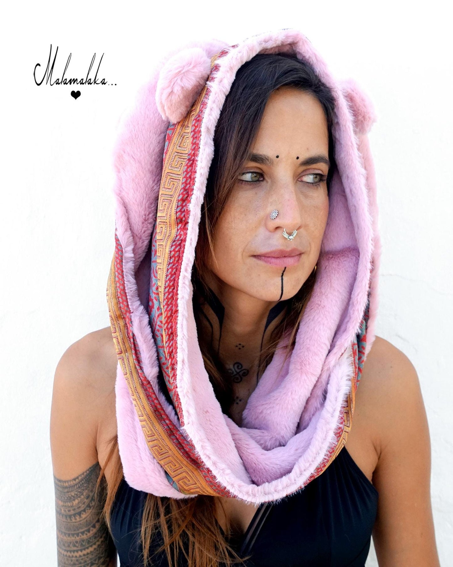 Animalakas Reversible Plush Hood | Unisex Festival Streetwear — One of a Kind