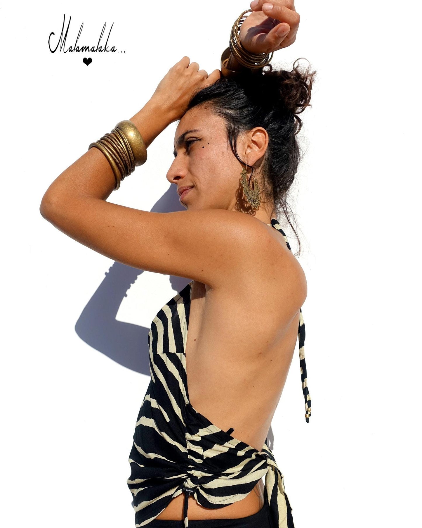 Open Back Rayon Blouse | Women's Boho Summer Top · Elegant Ibiza Style