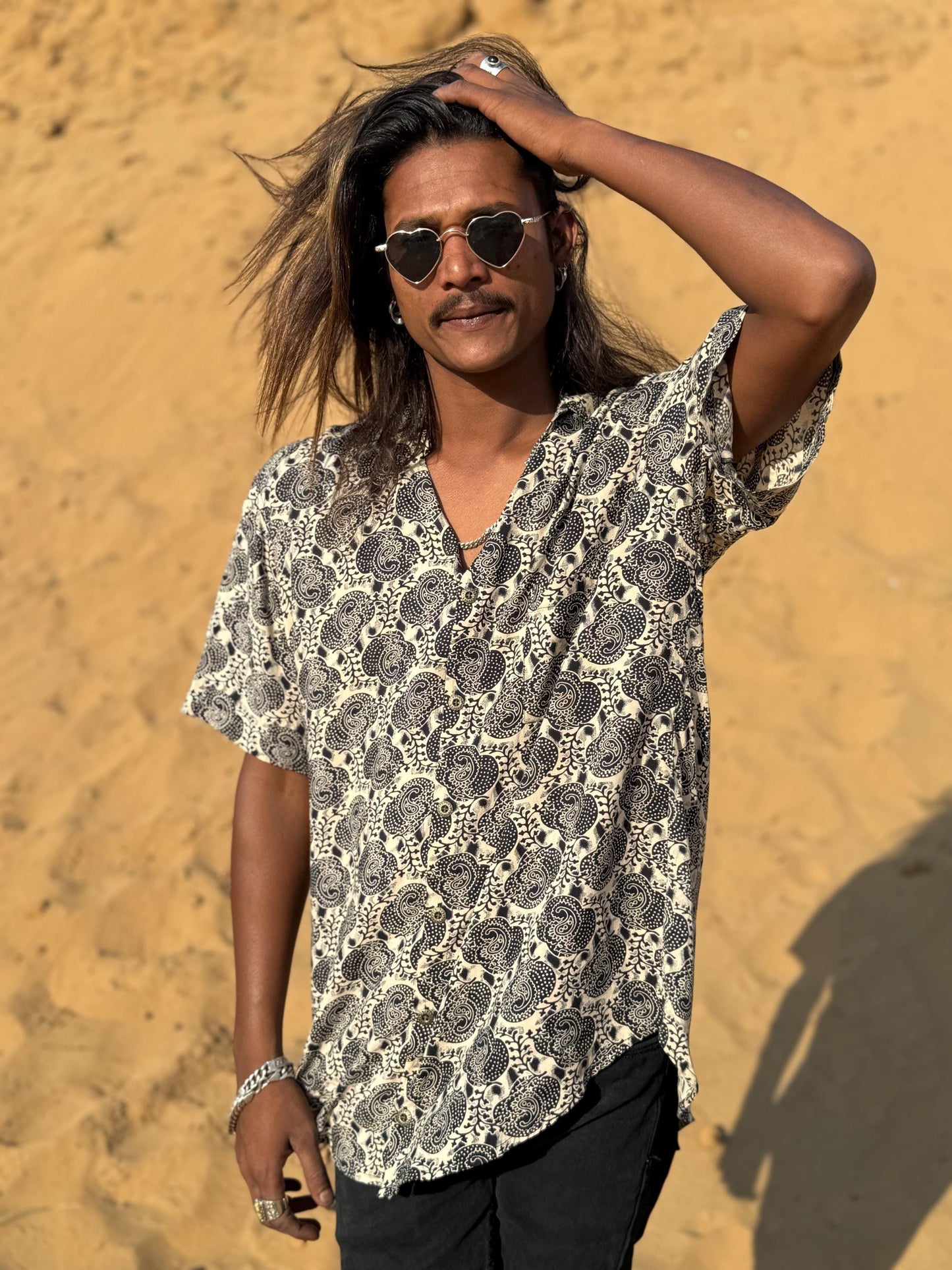 Men's Bohemian Button-Up Shirt | Elegant Dress Shirt · Hawaiian Style