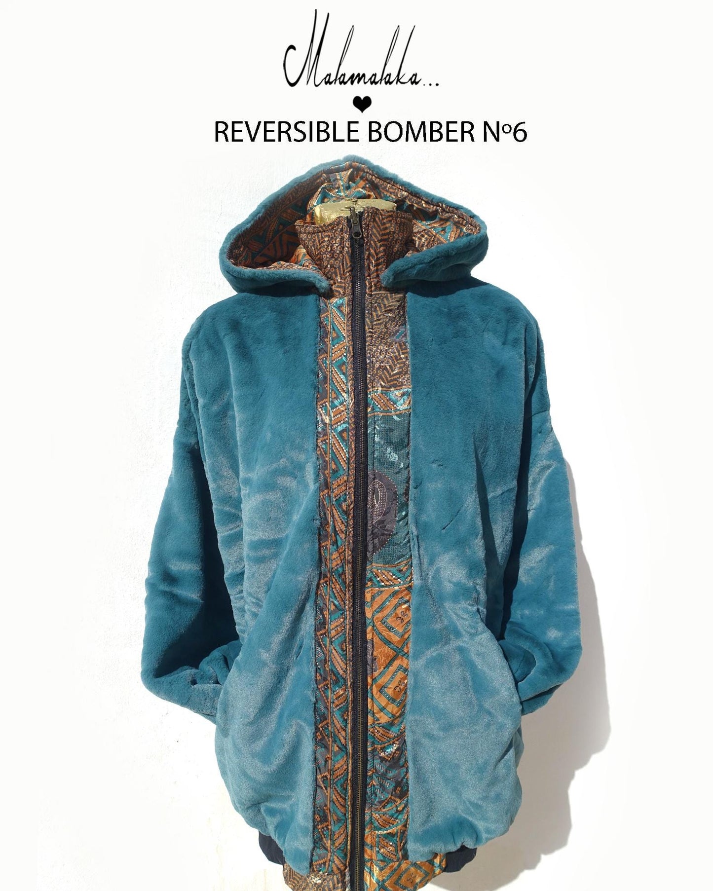 Reversible Plush Bomber Jacket | Detachable Hood · Size L · Unisex Festival Trap Streetwear