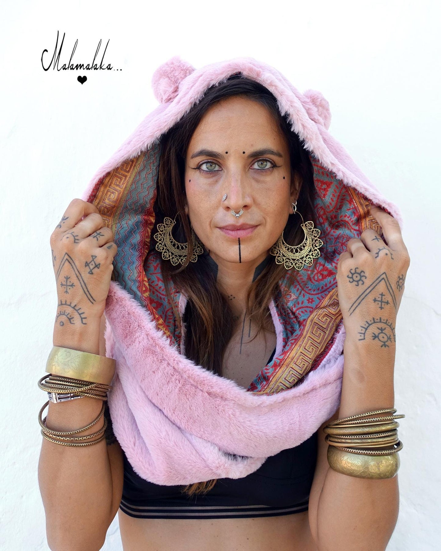 Animalakas Reversible Plush Hood | Unisex Festival Streetwear — One of a Kind