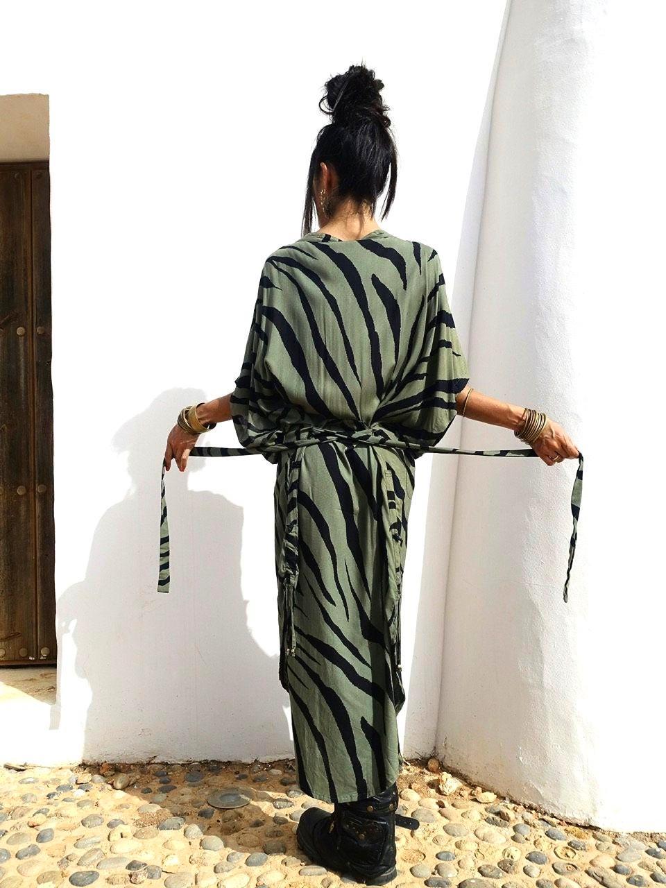 Boho Kimono Jacket | Detachable Hood · Tribal Festival Dress Kimono · Bohemian Style