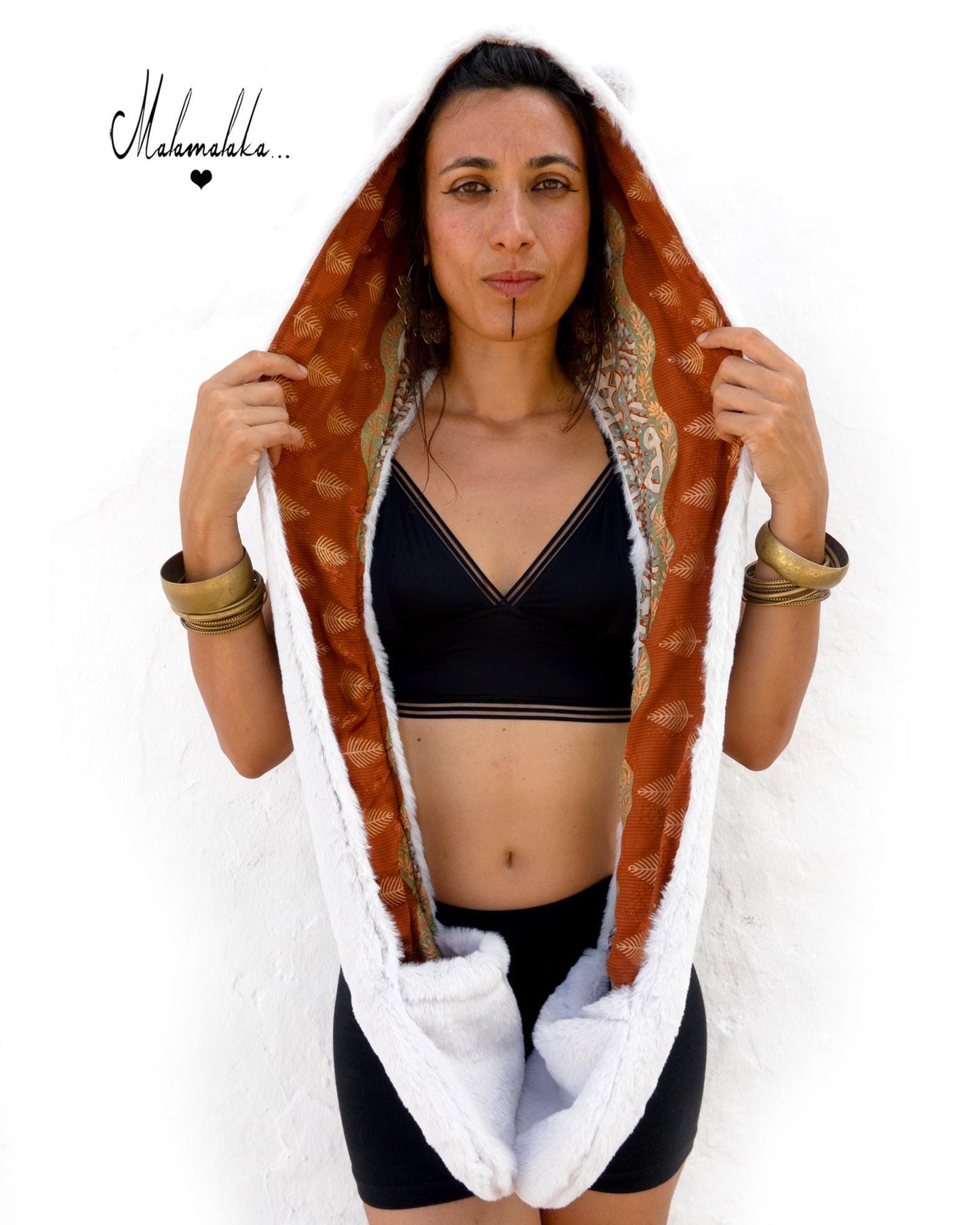 Animalakas Reversible Plush Hood | Unisex Festival Streetwear — One of a Kind